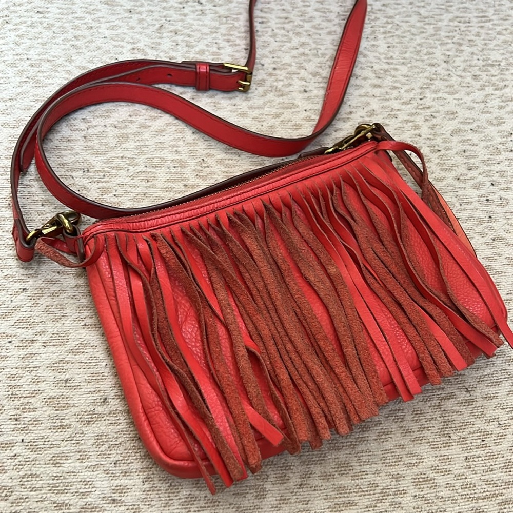 FOSSIL Leather Crossbody with Fringe